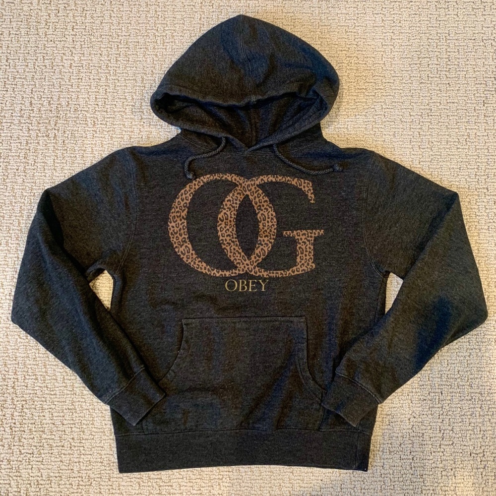 Obey dark gray hoodie jacket